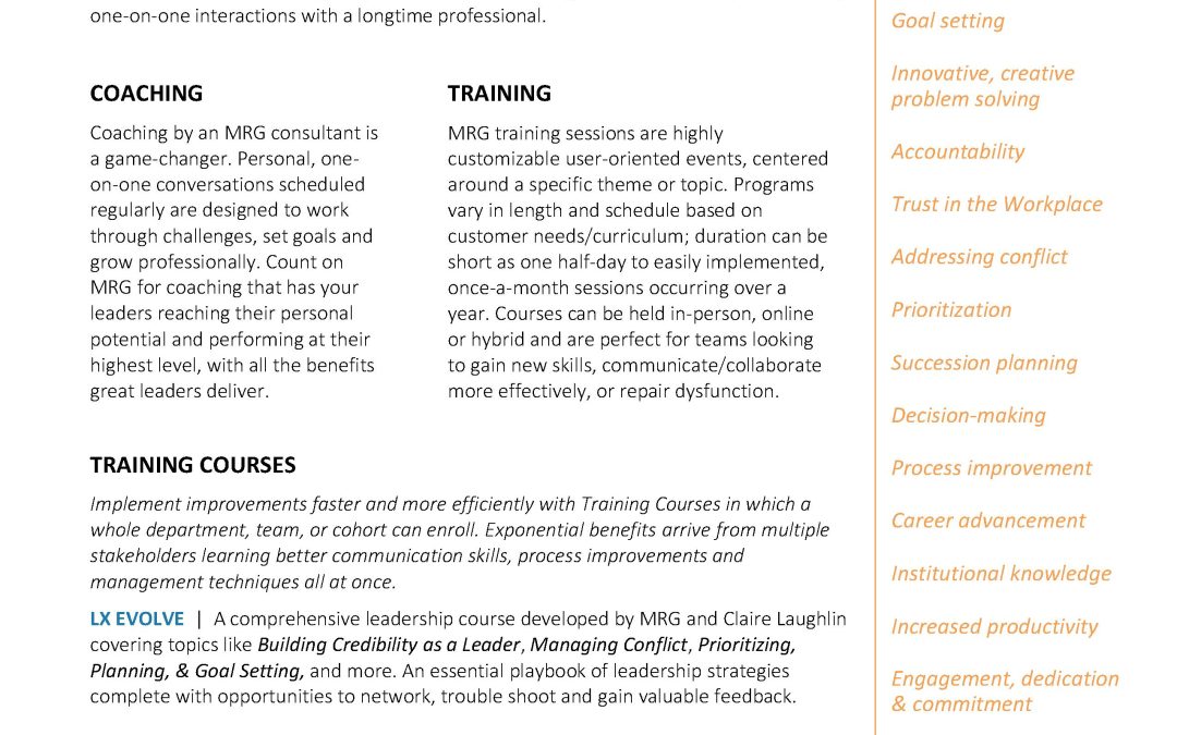 Training & Executive Coaching Services