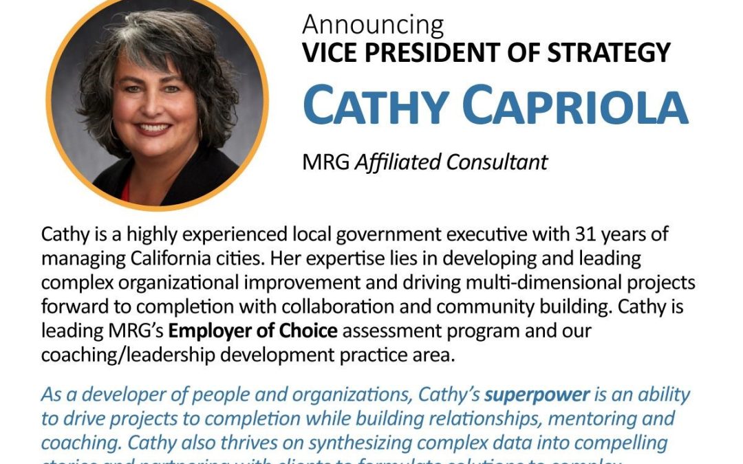 Announcing VP of Strategy – Cathy Capriola